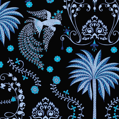 Kastel Long Sleeve French Blue Regal Palm Raglan 1/4 Zip Sun Shirt