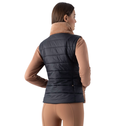Equiline EQSIT Women's Lightweight Padded Vest in brown - back view