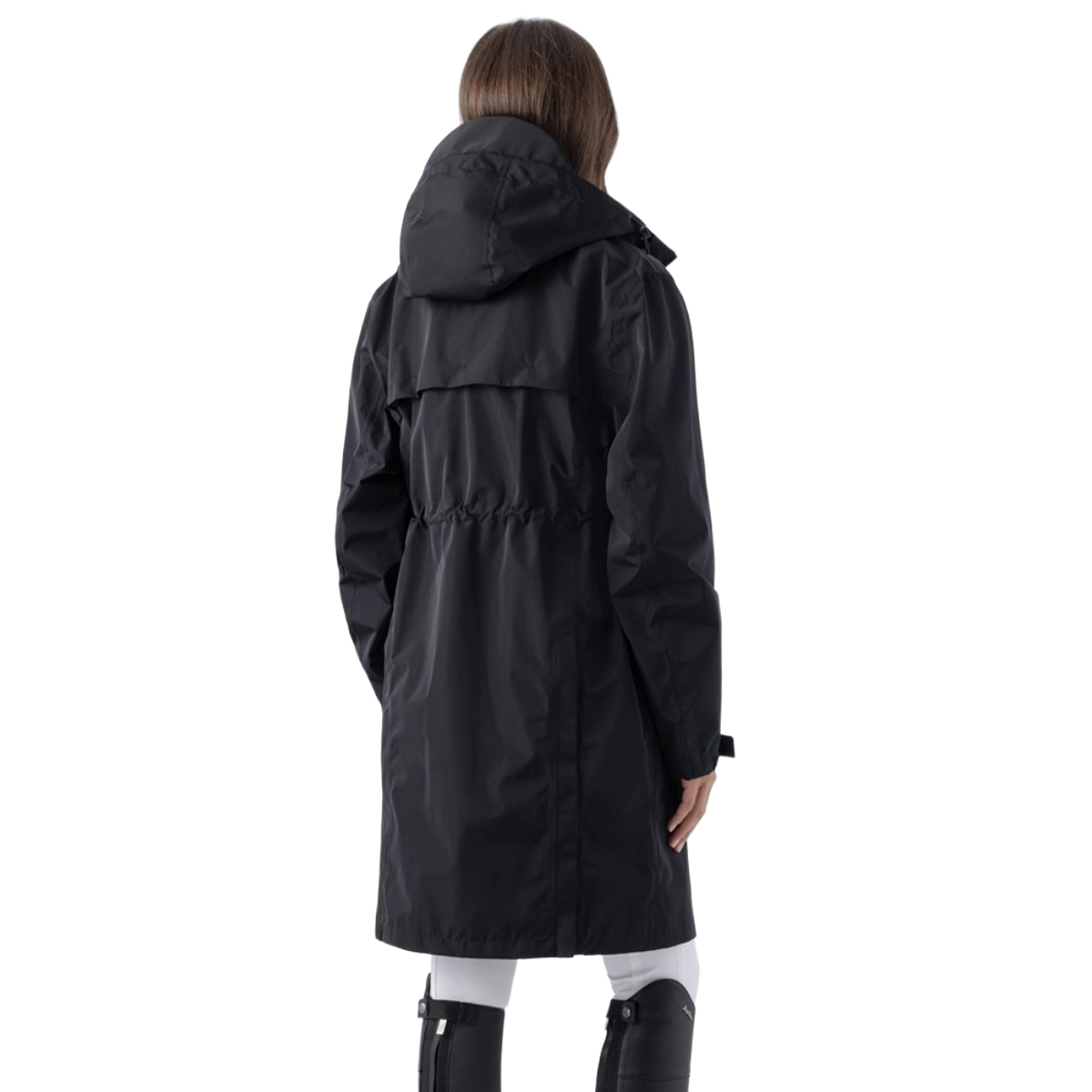 Image 2: Equiline Women's EQEXTRE 3/4 Waterproof Rain Coat - back view