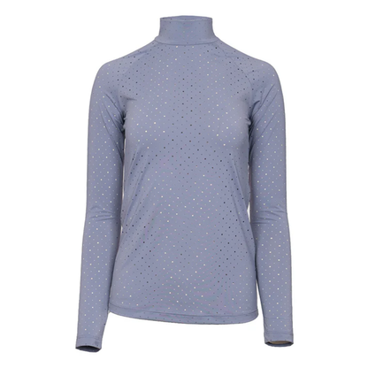 Dapplebay Women's Aircut Mock Neck Long Sleeve Top