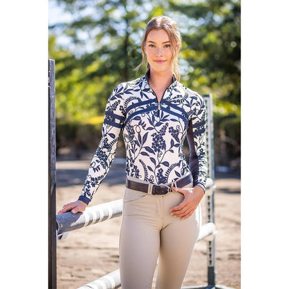 Kastel Long Sleeve Gardenia Climbing Vine 1/4 Zip Sun Shirt