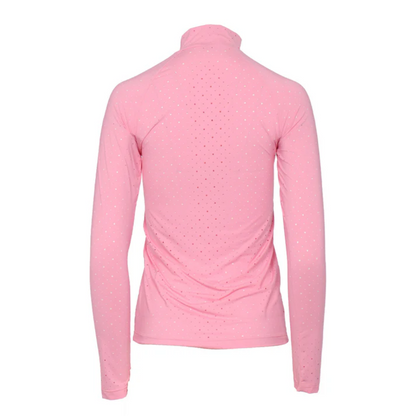 Dapplebay Women's Aircut Mock Neck Long Sleeve Top