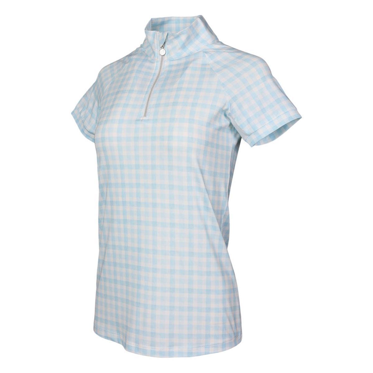 Dapplebay Gingham 1/4 Zip Short Sleeve Riding Top