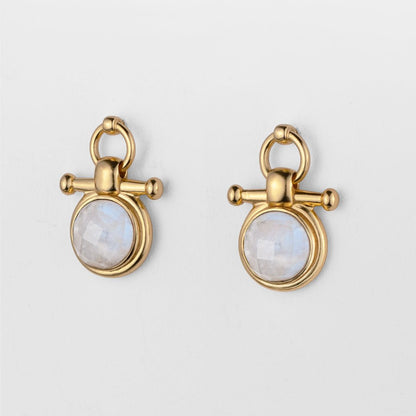 Urban Equestrian  Adele - Moonstone  Horse Bit Equestrian Earring in Gold