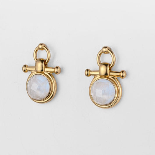 Urban Equestrian  Adele - Moonstone  Horse Bit Equestrian Earring in Gold