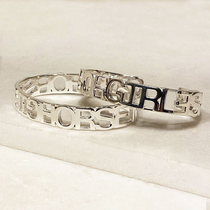 Urban Equestrian  Horse Girl - Equestrian Cuff Bracelet in Silver
