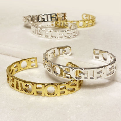 Urban Equestrian  Horse Girl - Equestrian Cuff Bracelet in Silver