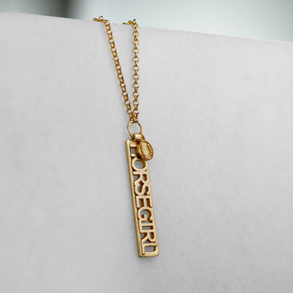 Urban Equestrian  Horse Girl - Equestrian Dog Tag Necklace in Gold