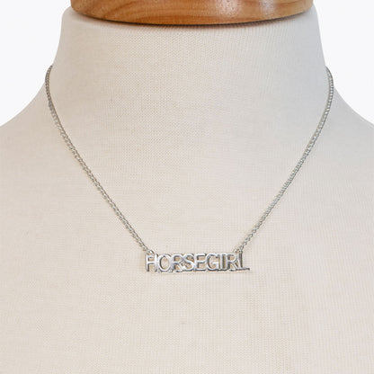 Horse Girl - Equestrian Letter Pendant in Silver