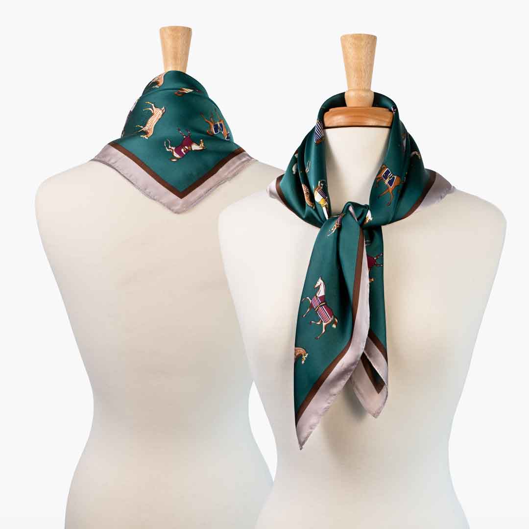 Urban Equestrian  Hunt Club - Stylized Equestrian Scarf in Deep Teal