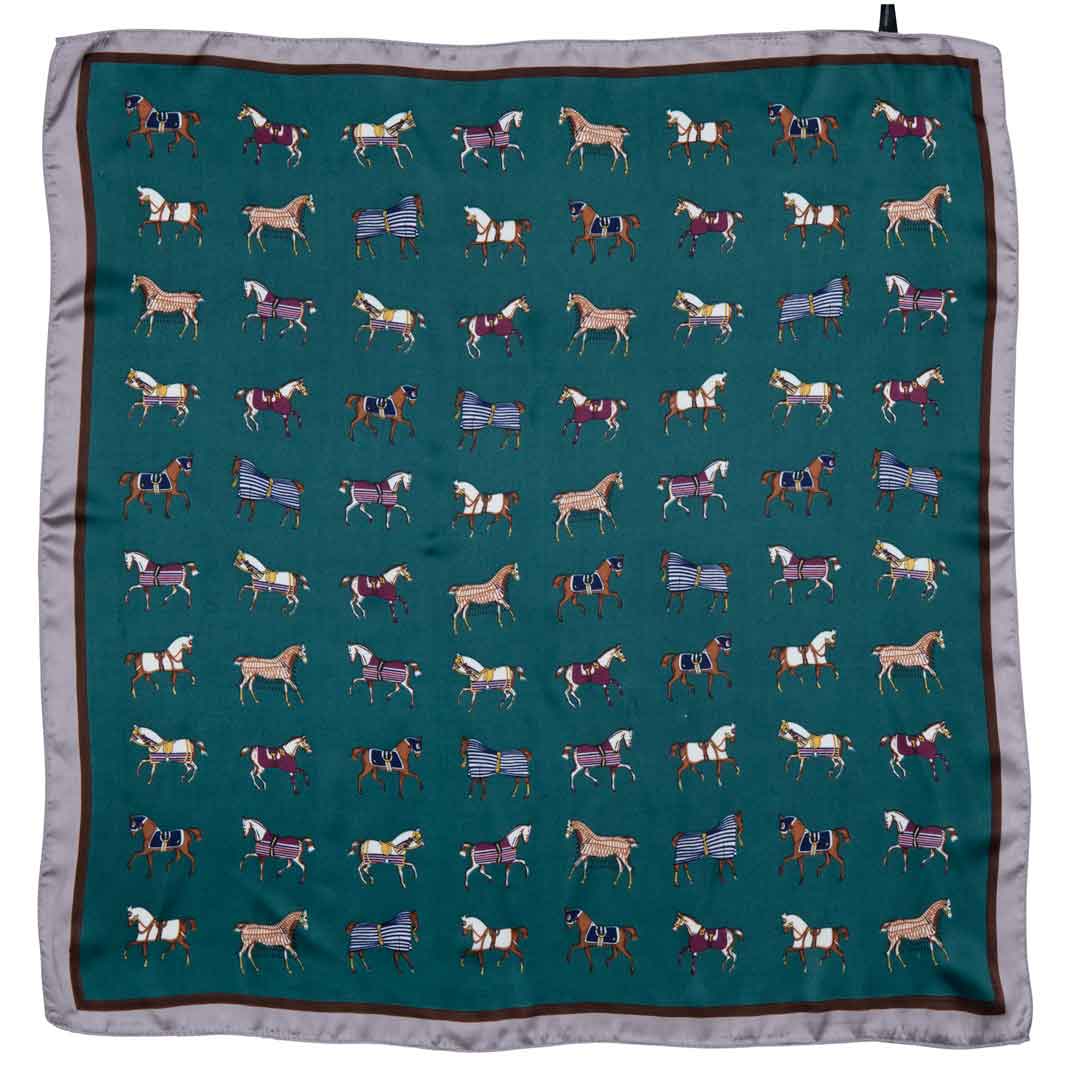 Urban Equestrian  Hunt Club - Stylized Equestrian Scarf in Deep Teal