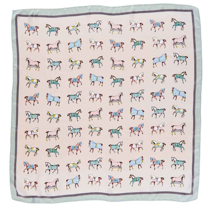 Urban Equestrian  Hunt Club - Stylized Equestrian Scarf in Ivory and Dusty Pink