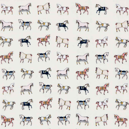 Urban Equestrian  Hunt Club - Stylized Equestrian Pattern in Ivory Fine Cotton Scarf