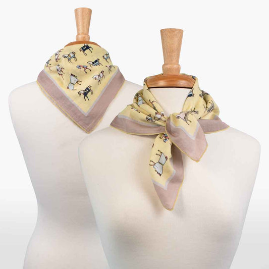 Urban Equestrian  Hunt Club - Stylized Equestrian Scarf in Yellow and Sand