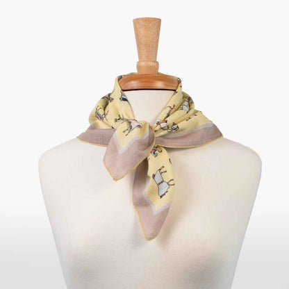 Urban Equestrian  Hunt Club - Stylized Equestrian Scarf in Yellow and Sand