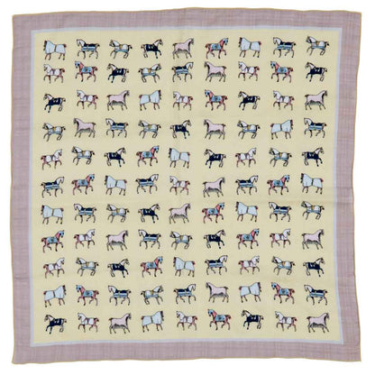 Urban Equestrian  Hunt Club - Stylized Equestrian Scarf in Yellow and Sand