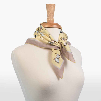 Urban Equestrian  Hunt Club - Stylized Equestrian Scarf in Yellow and Sand