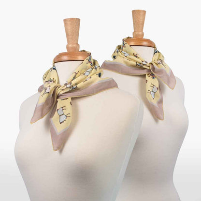 Urban Equestrian  Hunt Club - Stylized Equestrian Scarf in Yellow and Sand