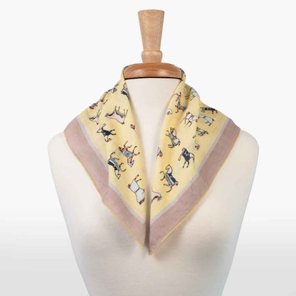 Urban Equestrian  Hunt Club - Stylized Equestrian Scarf in Yellow and Sand