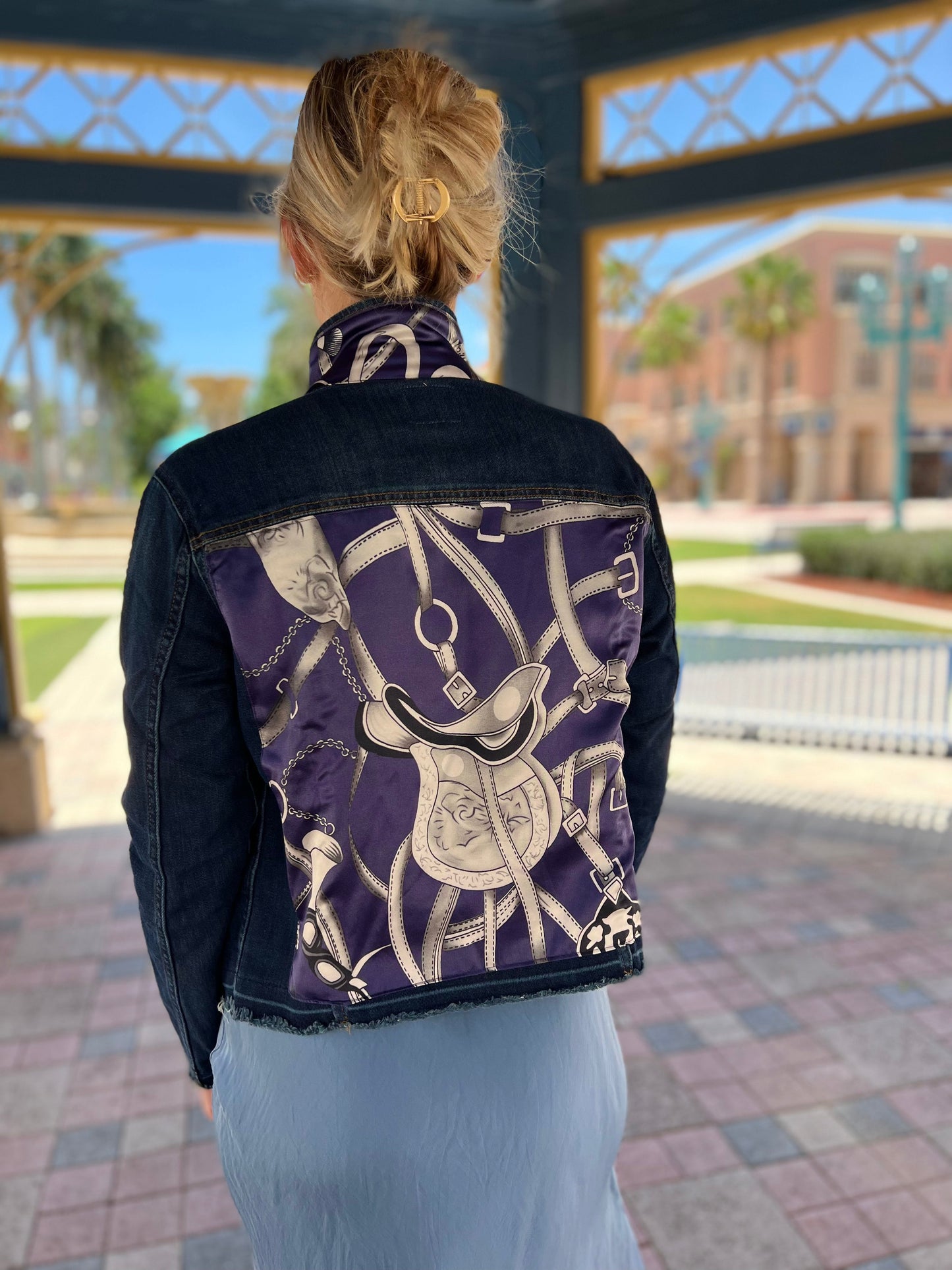 Stacy Bradley Design, The Dark Denim Jacket - Silver Equestrian