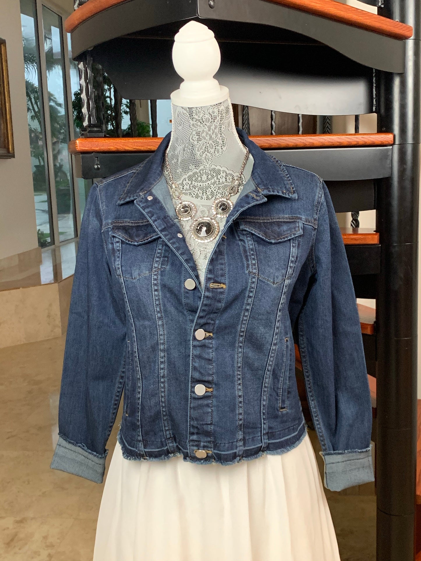 Stacy Bradley Design, The Dark Denim Jacket - Silver Equestrian