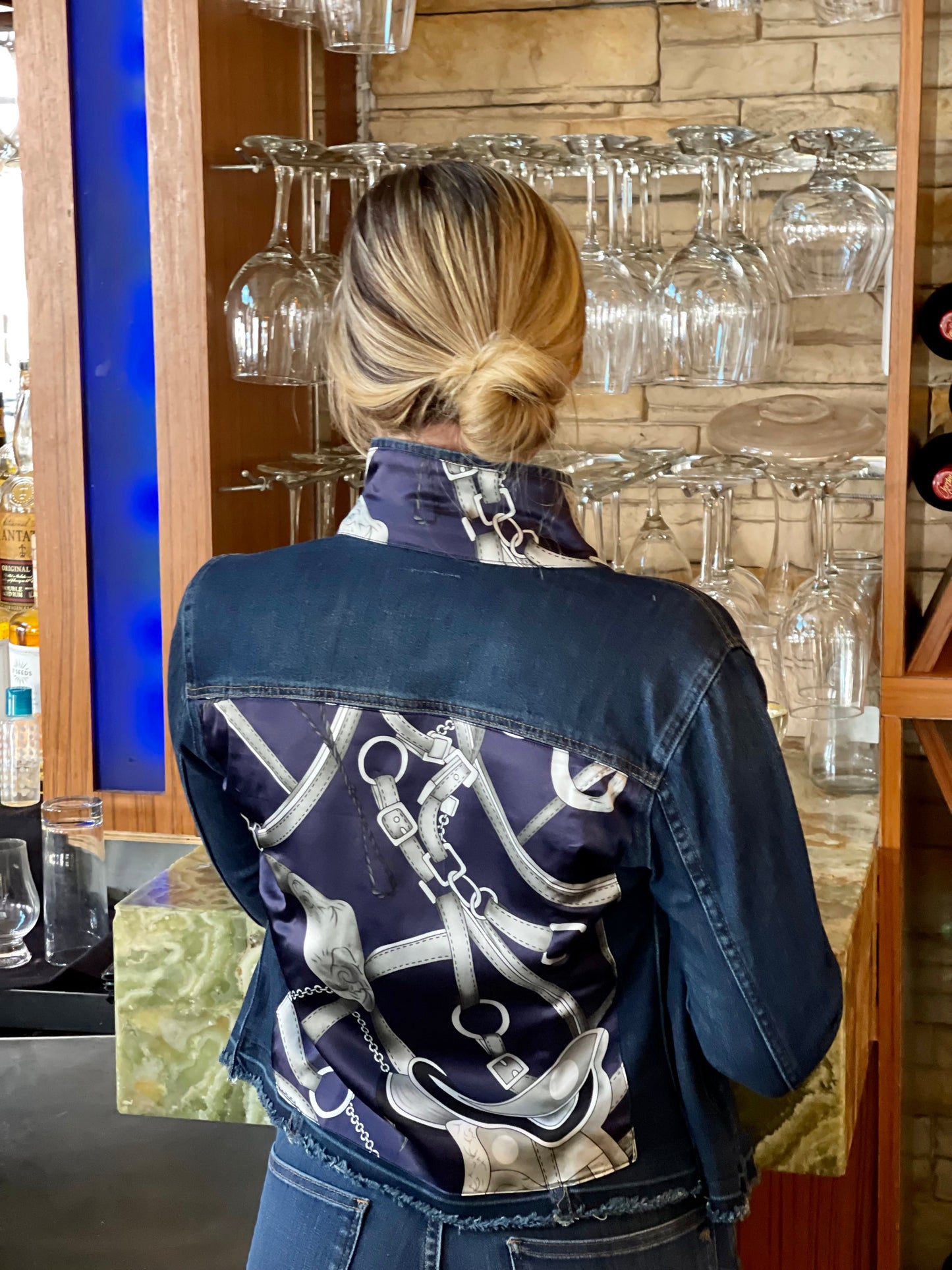 Stacy Bradley Design, The Dark Denim Jacket - Silver Equestrian