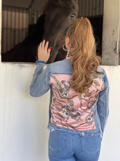 Stacy Bradley Design, Light Denim Jacket - Blush Stirrup