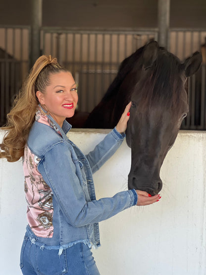 Stacy Bradley Design, Light Denim Jacket - Blush Stirrup