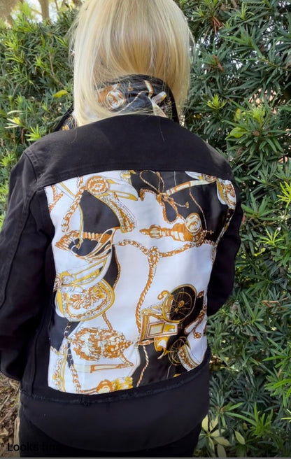 The Black Denim Jacket / Designer Equestrian White