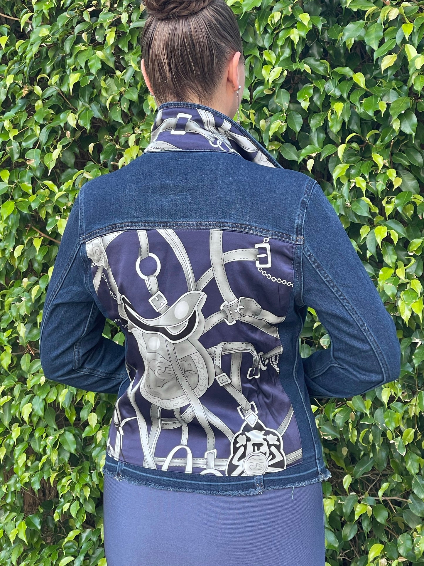 Stacy Bradley Design, The Dark Denim Jacket - Silver Equestrian
