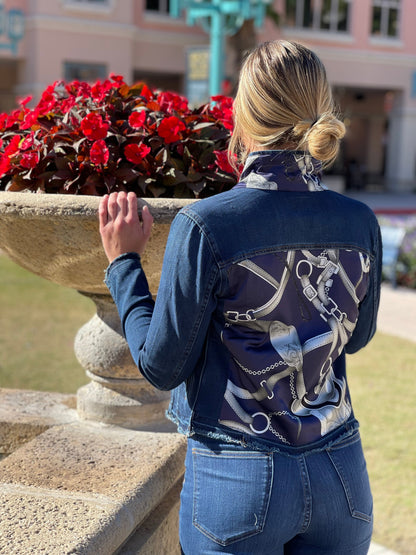 Stacy Bradley Design, The Dark Denim Jacket - Silver Equestrian