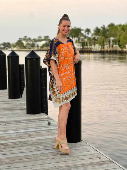 Stacy Bradley Design - Caftan Orange and Blue Bit