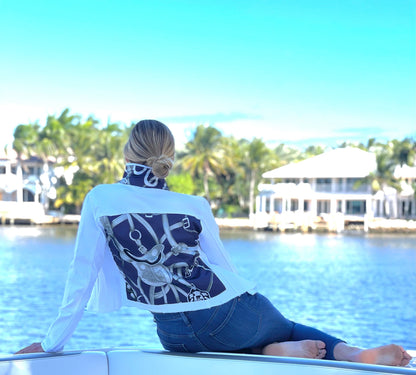Stacy Bradley Design, The White Denim Jacket - Silver Equestrian