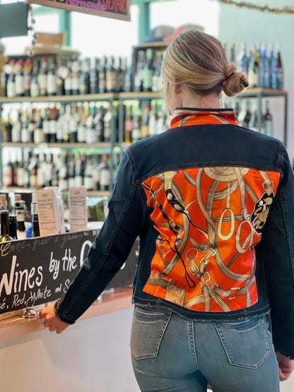 Stacy Bradley Design, The Dark Denim Jacket - Orange Equestrian