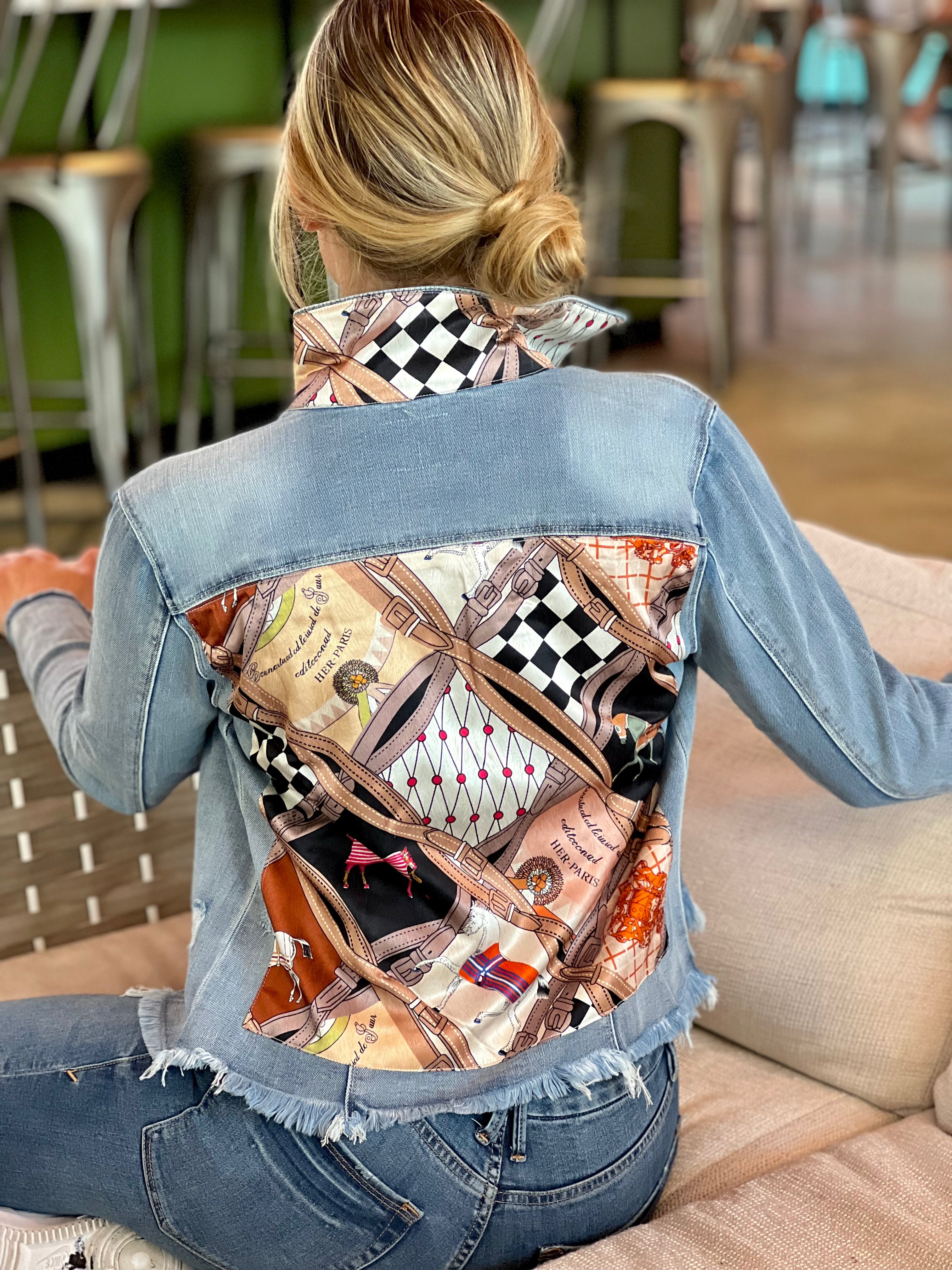 Stacy Bradley Design, Light Denim Jacket - Designer Horse with