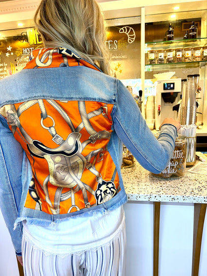 Stacy Bradley Design, The Light Denim Jacket - Orange Equestrian