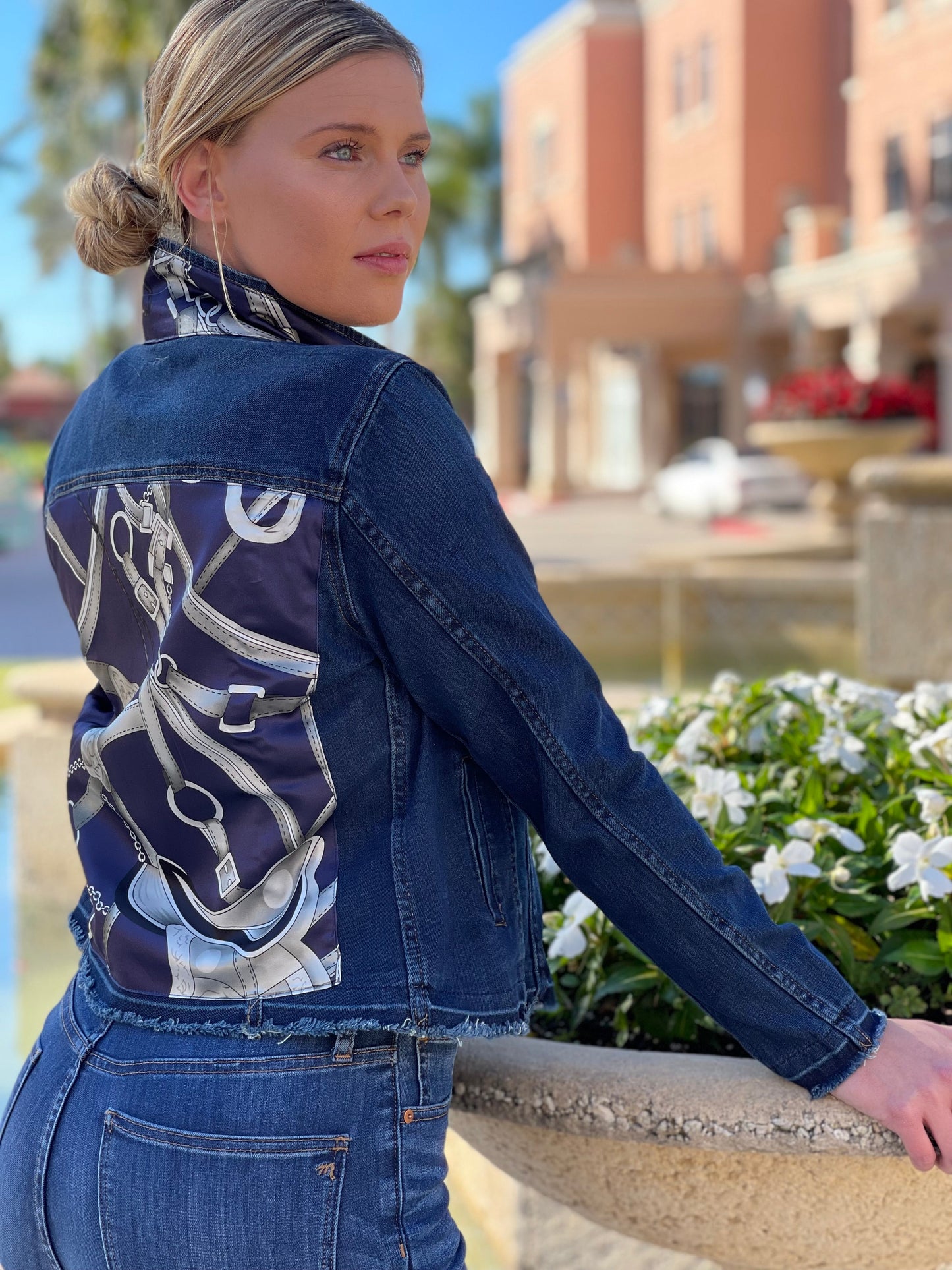 Stacy Bradley Design, The Dark Denim Jacket - Silver Equestrian