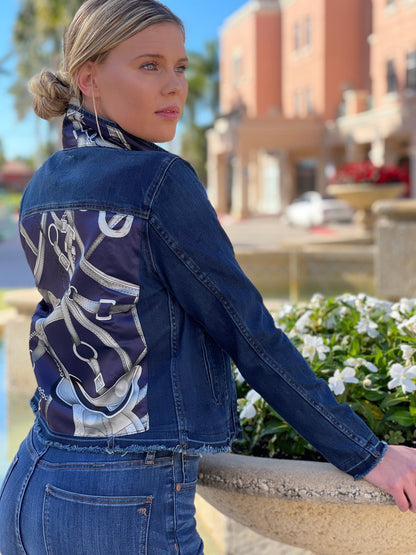 Stacy Bradley Design, The Dark Denim Jacket - Silver Equestrian