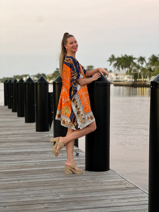 Stacy Bradley Design - Caftan Orange and Blue Bit