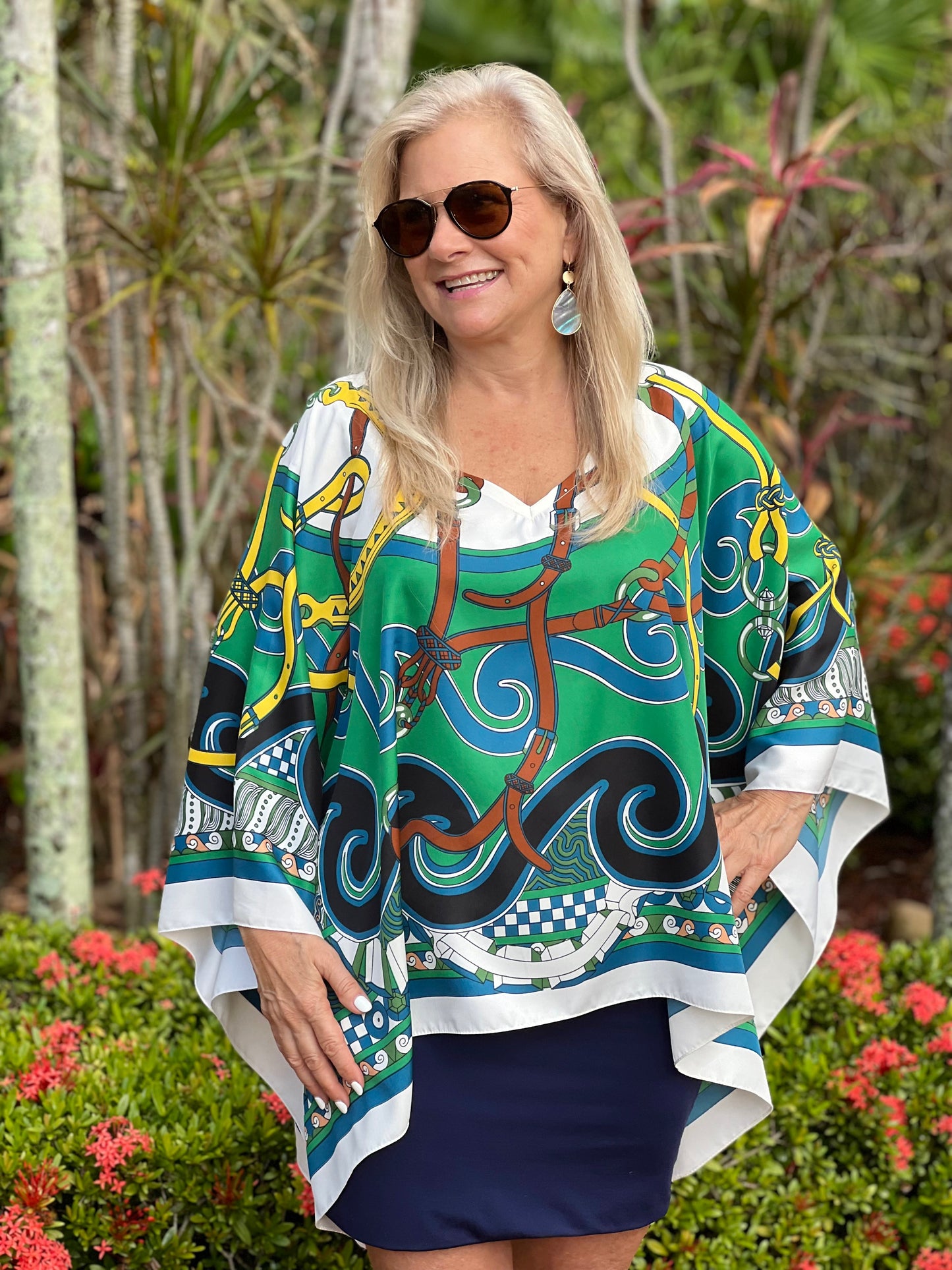 Stacy Bradley Design - Tunic - Green Swirl and Straps