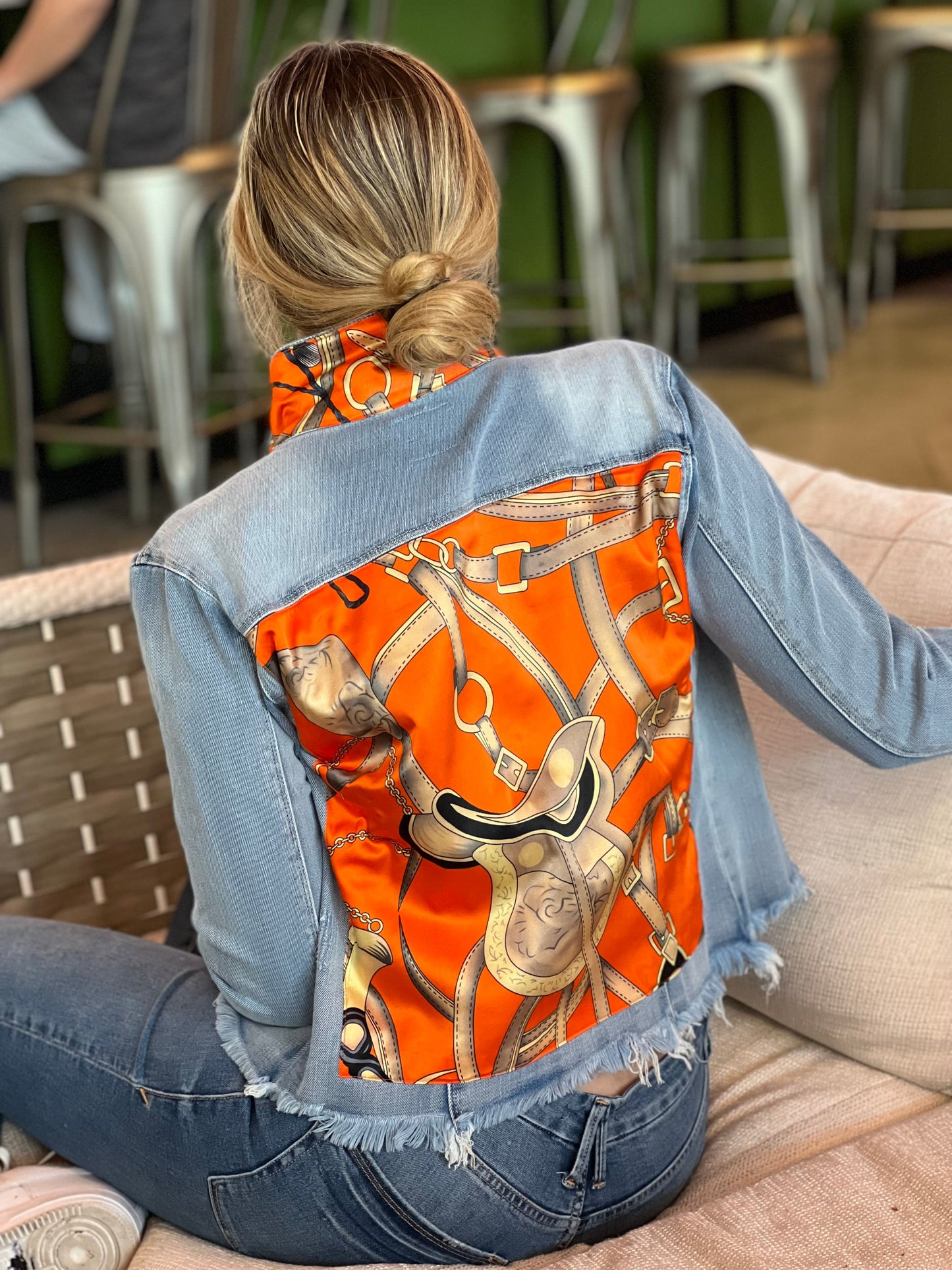Stacy Bradley Design, The Light Denim Jacket - Orange Equestrian