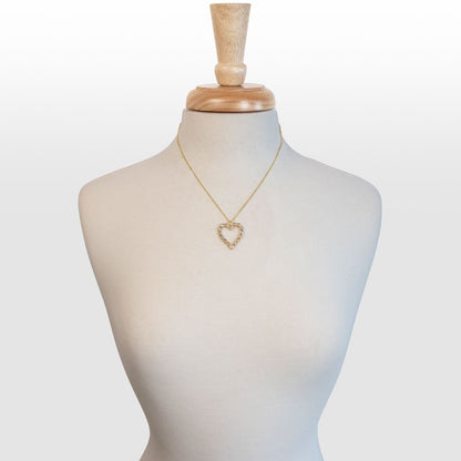 Urban Equestrian  Keepsake - Moonstone Heart Necklace in Gold