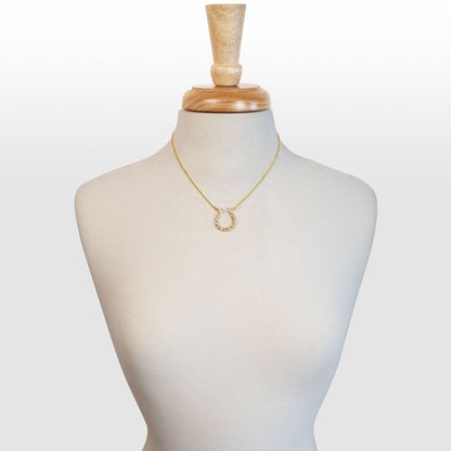 Urban Equestrian  Keepsake - Moonstone Equestrian Horseshoe Necklace in Gold