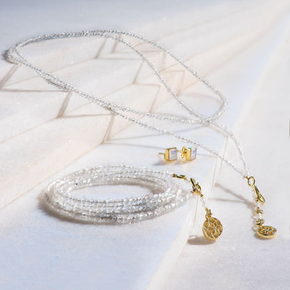 Urban Equestrian  Keepsake - Moonstone Heart Necklace in Gold