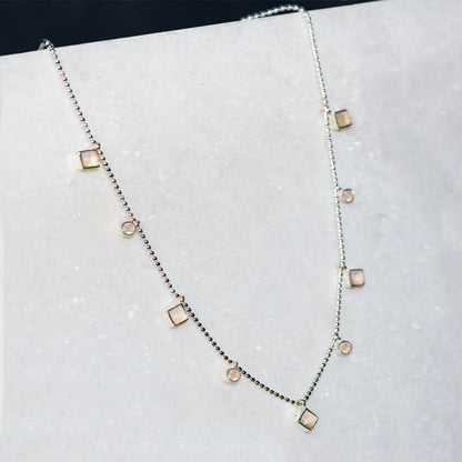 Urban Equestrian  Keepsake - Moonstone Equestrian Horseshoe Necklace in Silver