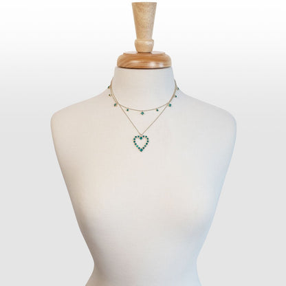 Urban Equestrian  Keepsake - Turquoise Heart Necklace in Silver