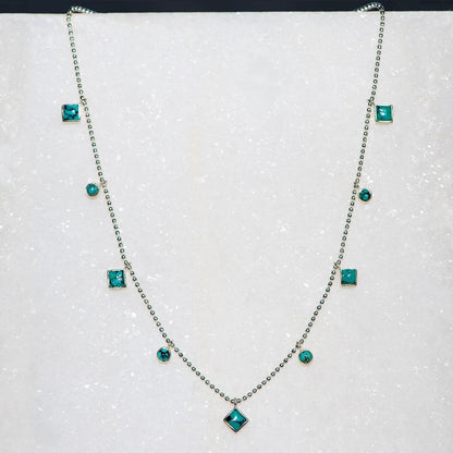 Urban Equestrian  Keepsake - Turquoise Heart Necklace in Silver