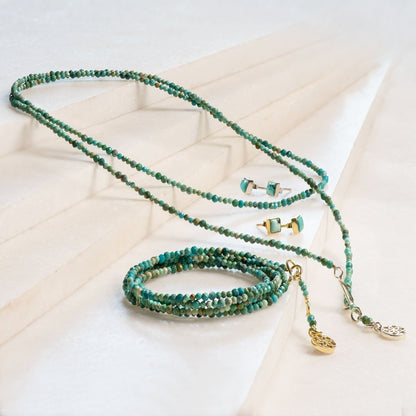 Urban Equestrian  Keepsake - Turquoise Equestrian Riding Stirrup Necklace in Silver