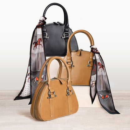 Urban Equestrian  Kella - Horse Bit Vanity Luxury Leather handbag in Black