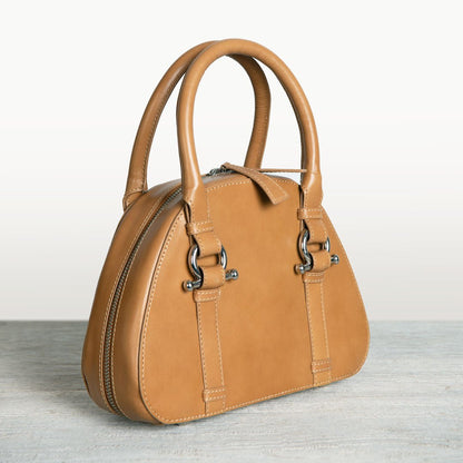 Urban Equestrian  Kella - Horse Bit Vanity Luxury Leather handbag in Caramel
